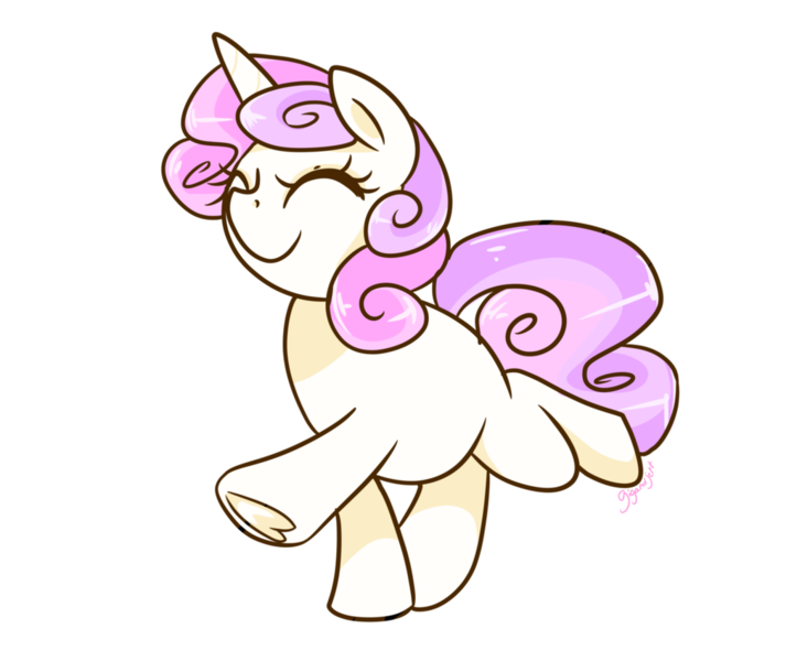 Size: 1024x850 | Tagged: safe, artist:gigandjett, derpibooru import, sweetie belle, pony, unicorn, blank flank, cute, diasweetes, eyes closed, female, filly, heart, heart hoof, simple background, solo, transparent background, underhoof