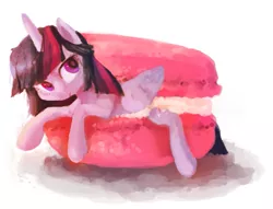 Size: 579x443 | Tagged: safe, artist:zombeegost, derpibooru import, twilight sparkle, twilight sparkle (alicorn), alicorn, pony, cute, female, food, macaron, mare, ponies in food, simple background, solo, twiabetes, white background