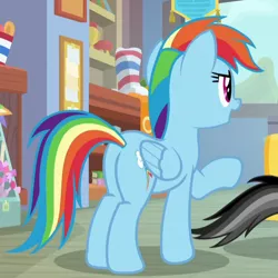 Size: 484x484 | Tagged: safe, derpibooru import, screencap, quibble pants, rainbow dash, pegasus, pony, common ground, butt, cropped, plot