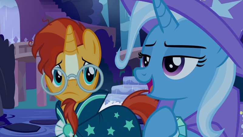 Size: 1920x1080 | Tagged: safe, derpibooru import, screencap, sunburst, trixie, pony, student counsel