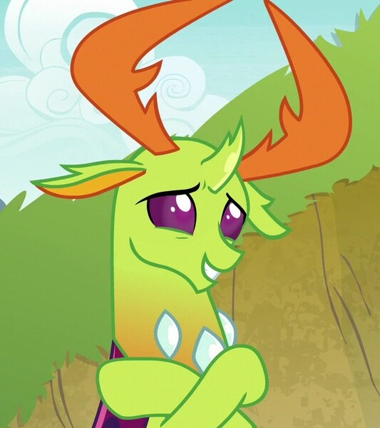 Size: 639x720 | Tagged: changedling, changeling, cropped, cute, derpibooru import, king thorax, male, safe, screencap, smiling, solo, thorabetes, thorax, triple threat