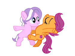 Size: 1024x768 | Tagged: safe, artist:turnaboutart, derpibooru import, edit, diamond tiara, scootaloo, earth pony, pegasus, pony, colt, cutie mark, dancing, diamond crown, eyes closed, female, filly, half r63 shipping, lesbian, male, rule 63, scootacrown, scootiara, shipping, simple background, straight, the cmc's cutie marks, transparent background