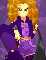 Size: 2300x3000 | Tagged: suggestive, alternate version, artist:horsecat, derpibooru import, adagio dazzle, equestria girls, equestria girls series, find the magic, spoiler:eqg series (season 2), breasts, cameltoe, clothes, delicious flat chest, female, flatdagio dazzle, leash, offscreen character, pov, solo, solo female, submissive pov, viewer on leash