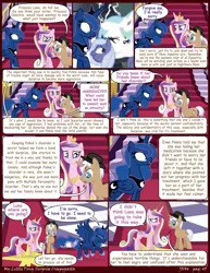 Size: 2550x3300 | Tagged: safe, artist:j5a4, derpibooru import, princess cadance, princess celestia, princess luna, oc, oc:psyche, pony, comic:surprise, friendship is magic, season 1, comic, crying, princess sadance, s1 luna, wide eyes