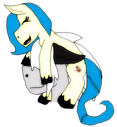 Size: 787x858 | Tagged: safe, artist:goldentigeress14, derpibooru import, oc, oc:sunlight, oc:thunderbolt, unofficial characters only, earth pony, pony, eyes closed, simple background, transparent background