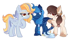 Size: 5668x3059 | Tagged: safe, artist:xxmelody-scribblexx, derpibooru import, oc, oc:daisy sweet, oc:lorelei snowflake, unofficial characters only, pegasus, pony, base used, female, mare, simple background, transparent background