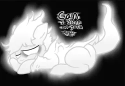 Size: 1364x936 | Tagged: safe, artist:lucas47-46, derpibooru import, oc, oc:sleapeazy, earth pony, ghost, pony, undead, clothes, colt, dead, male, monochrome