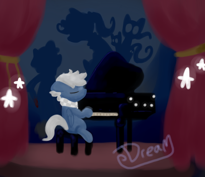 Size: 964x832 | Tagged: safe, artist:lucas47-46, derpibooru import, oc, oc:late dreamer, unofficial characters only, pegasus, pony, female, filly, musical instrument, piano, solo