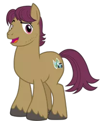 Size: 2800x3200 | Tagged: safe, alternate version, artist:cheezedoodle96, derpibooru import, snap shutter, pony, the last crusade, .svg available, hat, looking at you, male, missing accessory, nudity, open mouth, raised eyebrow, simple background, smiling, solo, stallion, svg, transparent background, vector