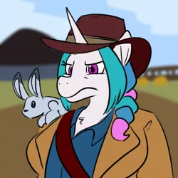 Size: 800x800 | Tagged: animal, anthro, artist:goat train, clothes, cowboy hat, derpibooru import, female, hat, patlestia, princess celestia, rabbit, red dead redemption, red dead redemption 2, safe, stetson, two best sisters play, video game crossover, wild west