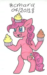 Size: 562x883 | Tagged: safe, artist:cmara, derpibooru import, pinkie pie, earth pony, pony, solo, traditional art