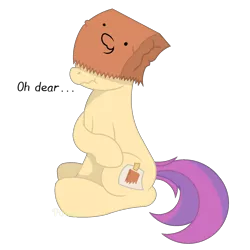 Size: 1800x1800 | Tagged: safe, artist:ponkus, derpibooru import, oc, oc:paper bag, unofficial characters only, earth pony, pony, bag, cute, nervous, oh dear, paper bag, solo