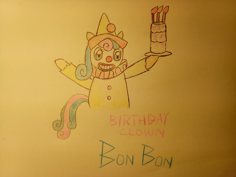 Size: 4160x3120 | Tagged: safe, derpibooru import, bon bon, sweetie drops, pony, birthday clown bon bon, clown, namesake, star vs the forces of evil, this will end in death, this will end in tears, this will end in tears and/or death, this will not end well