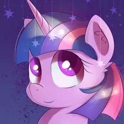 Size: 856x856 | Tagged: safe, artist:autumnvoyage, derpibooru import, twilight sparkle, pony, bust, colored pupils, cute, ear fluff, female, head only, mare, portrait, solo, stars, twiabetes