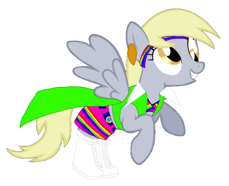 Size: 912x739 | Tagged: safe, artist:cartoonanimefan2000, derpibooru import, derpy hooves, pegasus, pony, clothes, cosplay, costume, crossover, dance dance revolution, simple background, tracy, transparent background