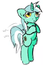 Size: 1000x1500 | Tagged: safe, artist:magello, derpibooru import, lyra heartstrings, pony, tail wag