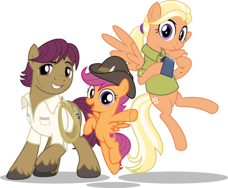 Size: 5501x4541 | Tagged: safe, artist:jhayarr23, derpibooru import, mane allgood, scootaloo, snap shutter, pegasus, pony, the last crusade, cute, cutealoo, family, female, filly, hat, looking at you, male, mare, scootaloo's parents, simple background, smiling, spread wings, stallion, transparent background, vector, wings