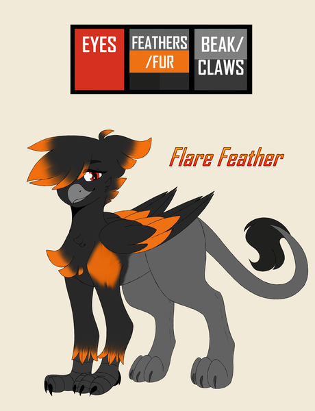 Size: 3290x4290 | Tagged: safe, artist:tuzz-arts, artist:tuzzarts, derpibooru import, oc, oc:flare feather, gryphon, female, reference sheet, simple background, solo