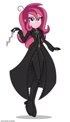 Size: 1700x2970 | Tagged: safe, artist:gamerpen, derpibooru import, oc, oc:contralto, equestria girls, clothes, crossover, disney, equestria girls-ified, female, gem, kingdom hearts, looking at you, organization xiii, siren gem, solo, video game crossover