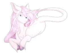 Size: 3042x2274 | Tagged: safe, artist:ohhoneybee, derpibooru import, oc, oc:clara, pony, unicorn, female, mare, prone, simple background, solo, transparent background