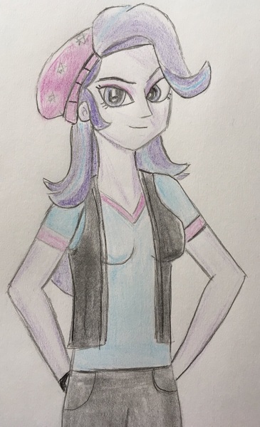 Size: 1177x1935 | Tagged: safe, artist:captainedwardteague, derpibooru import, starlight glimmer, equestria girls, solo, traditional art