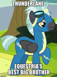 Size: 500x674 | Tagged: safe, artist:jawsandgumballfan24, derpibooru import, edit, edited screencap, screencap, thunderlane, pegasus, pony, marks and recreation, clothes, cropped, male, stallion, text, uniform, wonderbolts uniform