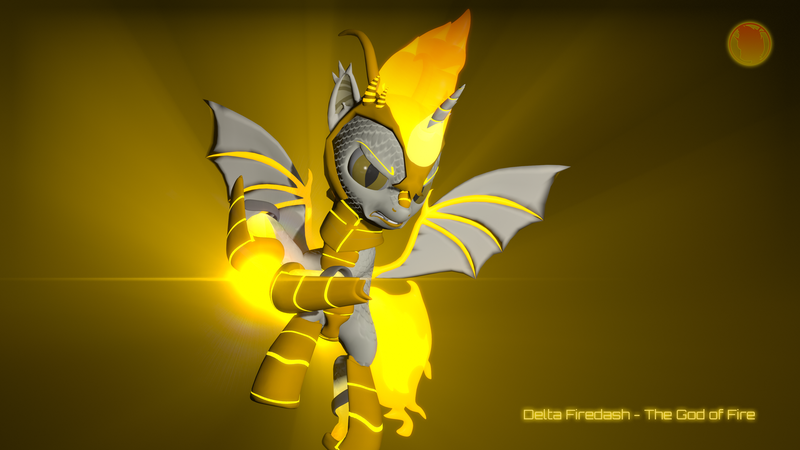 Size: 3840x2160 | Tagged: safe, artist:phoenixtm, derpibooru import, oc, oc:delta firedash, alicorn, dracony, dragon, hybrid, pony, 3d, alicorn oc, angry, armor, dracony alicorn, fireball, flying, god of fire, helmet, horn, lens flare, source filmmaker, spread wings, watermark, wings