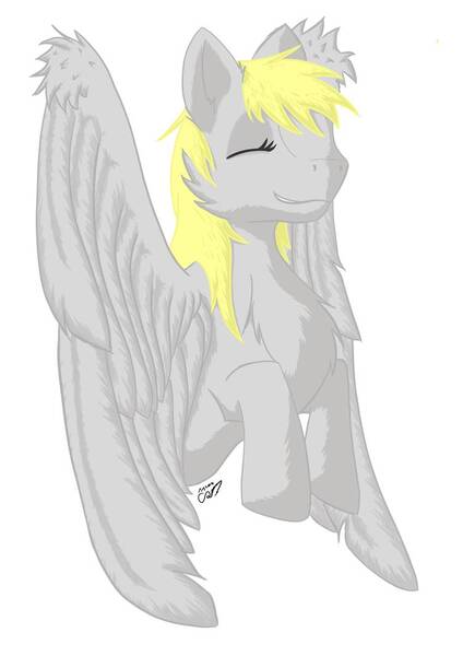 Size: 752x1063 | Tagged: safe, artist:dodj-e-cur, derpibooru import, derpy hooves, pegasus, pony, bust, chest fluff, eyes closed, female, mare, portrait, simple background, solo, white background