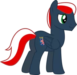 Size: 1024x1002 | Tagged: safe, artist:jeremeymcdude, derpibooru import, oc, oc:arik, pegasus, pony, coat of arms, german, male, simple background, solo, transparent background, vector