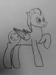 Size: 3120x4160 | Tagged: safe, artist:thermickarma, derpibooru import, oc, oc:thunderbolt, pegasus, pony, tails of equestria, male, pencil drawing, traditional art