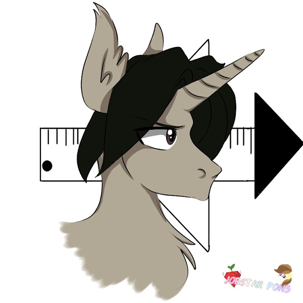 Size: 768x768 | Tagged: safe, artist:joestarpon3, derpibooru import, oc, oc:archooves, unofficial characters only, pony, unicorn, bust, male, solo, stallion