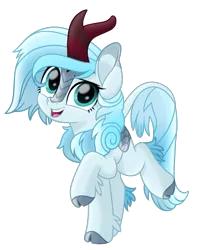 Size: 884x1103 | Tagged: artist:prince-lionel, cloven hooves, derpibooru import, hoof fluff, kirin, kirin oc, looking at you, movie accurate, my little pony: the movie, oc, oc:frost flare, safe, simple background, transparent background, unofficial characters only