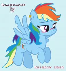 Size: 862x928 | Tagged: safe, artist:anisa-mlp222, artist:princessluna04, derpibooru import, rainbow dash, pegasus, pony, base used, blue background, simple background, solo