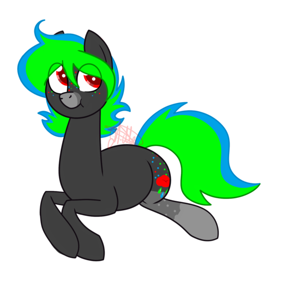 Size: 894x894 | Tagged: safe, artist:chelseawest, derpibooru import, oc, oc:acid rain, earth pony, pony, male, prone, simple background, solo, stallion, transparent background