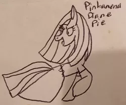 Size: 1058x886 | Tagged: safe, artist:rainbow dash is best pony, derpibooru import, pinkie pie, earth pony, pony, fanfic:cupcakes, pen drawing, pinkamena diane pie, traditional art