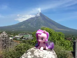 Size: 3264x2448 | Tagged: safe, artist:don2602, derpibooru import, starlight glimmer, pony, unicorn, bicol, brushable, cute, irl, irl pony, mayon volcano, philippines, photo, ponies around the world, solo, toy