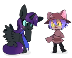 Size: 500x400 | Tagged: safe, artist:aidenjoestar, derpibooru import, oc, oc:nyx, alicorn, pony, alicorn oc, clothes, horn, niko (oneshot), oneshot, scarf, simple background, transparent background, wings