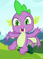 Size: 434x595 | Tagged: safe, derpibooru import, screencap, spike, dragon, a matter of principals, claws, cropped, cute, flying, male, solo, spikabetes, toes, waving, winged spike, wings