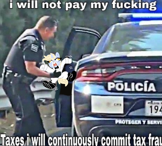 Size: 540x488 | Tagged: safe, artist:nootaz, derpibooru import, oc, oc:nootaz, ponified, unofficial characters only, pony, clothes, dank memes, meme, police, ponified animal photo, ponified meme, suit, tax evasion, tax fraud, this will end in jail time, this will end in tax evasion, vulgar