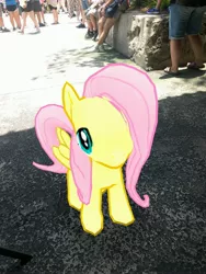 Size: 3024x4032 | Tagged: safe, derpibooru import, photographer:undeadponysoldier, fluttershy, butterfly, human, pegasus, pony, amusement park, animal kingdom, augmented reality, bush, disney world, female, florida, gameloft, irl, irl human, mare, orlando, photo, ponies in real life, theme park, tree