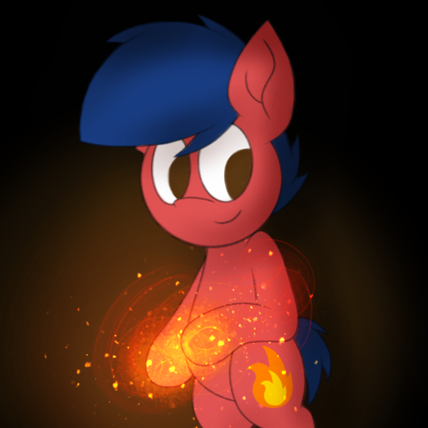 Size: 1200x1200 | Tagged: safe, artist:thebadbadger, derpibooru import, oc, oc:phire demon, pony, fire, magic