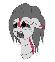 Size: 1000x1115 | Tagged: safe, artist:rubiont, derpibooru import, oc, oc:rubiont, pony, robot, robot pony, crying, sad, sticker