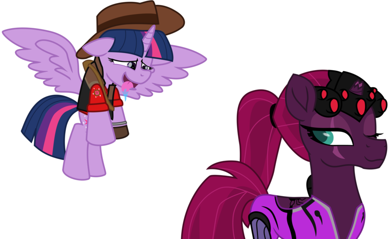 Size: 14880x9129 | Tagged: safe, alternate version, artist:ejlightning007arts, derpibooru import, edit, tempest shadow, twilight sparkle, twilight sparkle (alicorn), alicorn, pony, drool, female, flying, lesbian, one eye closed, overwatch, shipping, simple background, sniper, team fortress 2, tempestlight, transparent background, twilight sniper, vector, widowmaker, widowtempest, wings, wink