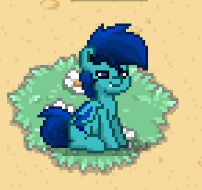 Size: 292x275 | Tagged: safe, artist:sevenxninja, derpibooru import, oc, oc:zephyr bluegrass, bat pony, pony, pony town, bat pony oc, bat wings, colt, dirt, fangs, flower, grass, male, new oc, wings