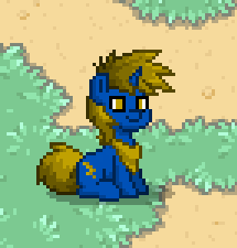 Size: 215x225 | Tagged: safe, artist:sevenxninja, derpibooru import, oc, oc:lightning burst, pony, unicorn, pony town, dirt, grass, neckerchief, new oc