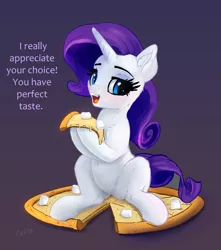 Size: 2311x2609 | Tagged: safe, artist:xbi, derpibooru import, rarity, pony, unicorn, dialogue, female, food, mare, marshmallow, pizza, ponies in food, rarity is a marshmallow, solo