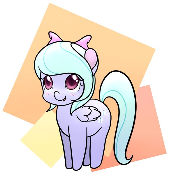 Size: 960x993 | Tagged: safe, artist:marikaefer, derpibooru import, flitter, pegasus, pony, ask flitter and cloudchaser, abstract background, blushing, bow, chibi, colored pupils, cute, female, flitterbetes, hair bow, looking up, mare, open mouth, smiling, solo