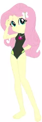 Size: 1060x3076 | Tagged: safe, artist:jawsandgumballfan24, artist:selenaede, derpibooru import, fluttershy, equestria girls, base used, clothes, fluttershy's one-piece swimsuit, image, one-piece swimsuit, png, simple background, swimsuit, swimsuit edit, white background