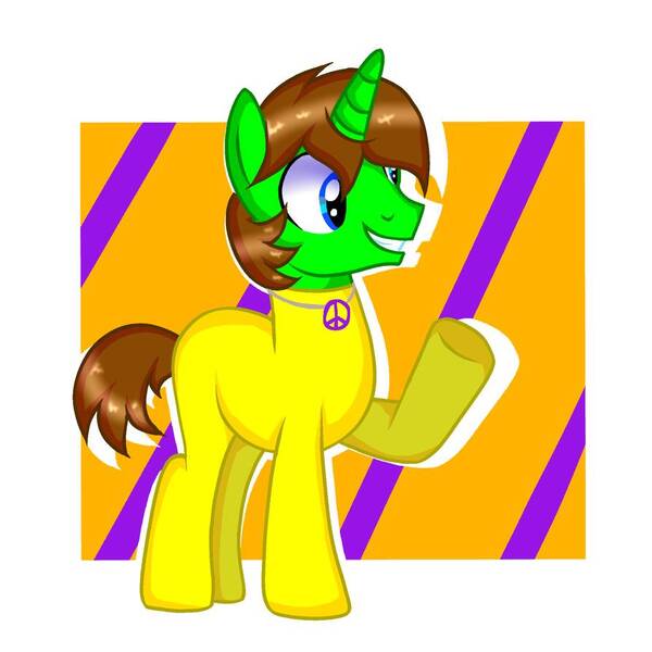 Size: 894x894 | Tagged: safe, artist:doraeartdreams-aspy, derpibooru import, oc, oc:ryan, pony, unicorn, bodysuit, catsuit, hippie, jewelry, latex, latex suit, male, necklace, peace suit, peace symbol, rubber suit, solo