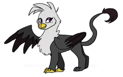 Size: 1164x733 | Tagged: safe, artist:rowdykitty, derpibooru import, oc, oc:thunderbolt, gryphon, female, simple background, solo, transparent background